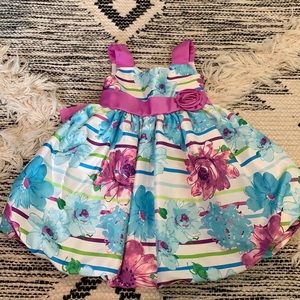 2t satin floral dress